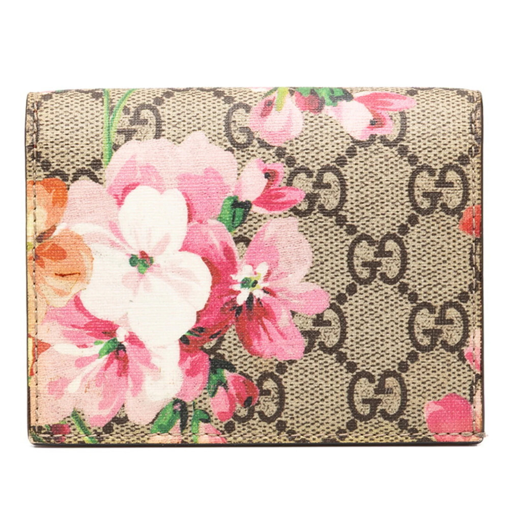 Gucci GG Blooms Bi-fold Wallet 453176 Beige Leather Women's GUCCI